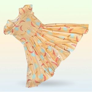 Dot Dot Smile DDS Cap-Sleeve Twirl Dress-Banana Heart Print- Size 5/6